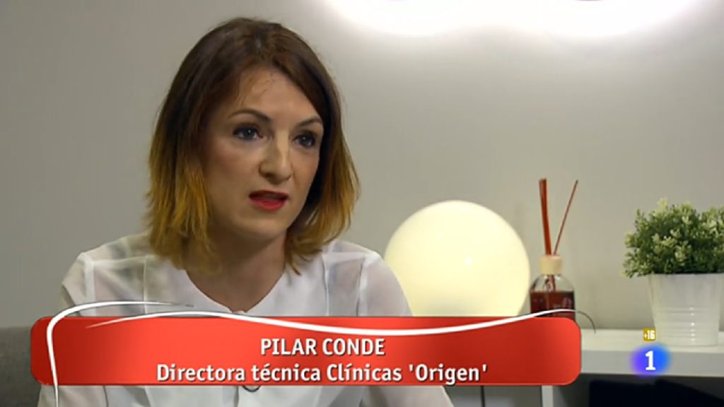 Pilar Conde de clínicas origen hablando en la televisión española la 1