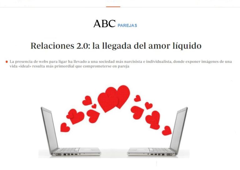 portada revista digital abc que habla de las relaciones de pareja a través de internet